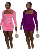 Pink Velvet Cut Out Mini Sheath Dress