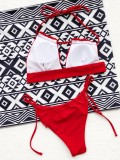 Red Cami Halter Bikini Two Piece Set