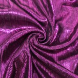 Purple Lantern Sleeves Square Neck Tie Mini Dress