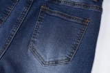 Blue Patch High Waist Tassel Trendy Flare Jeans