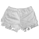 White Lace Translucent Long Sleeve Cardigan and Shorts 2PCS Set