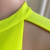 Yellow Keyhole Long Sleeves Mermaid Long Evening Dress