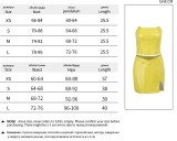 Yellow Pu Leather Sleeveless Bandeau Top And Slit Mini Skirt 2PCS Set