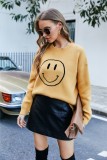 Smile EMO Yellow Drop Shoulder Long Sleeves Pullover Sweater