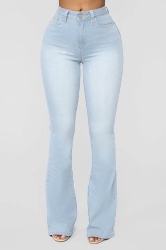 Lt-Blue Low Waist Casual Jeans with Pocket
