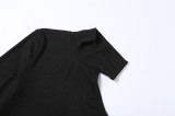 Black One Shoulder Single Sleeve Turtleneck Bodysuit