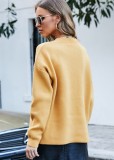 Smile EMO Yellow Drop Shoulder Long Sleeves Pullover Sweater