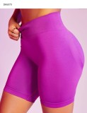 Purple High Wait Bodycon Workout Active Sport Shorts