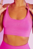 Rose Red Bodycon Workout Active Sport Cami Crop Top