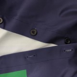 Color Block A-line Turndown Collar Long Sleeves Maxi Dress