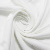 White O-Neck Fringe Long Sleeve Asymmetric T-Shirt