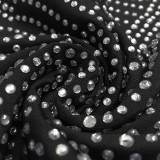 Black Beaded Cut Out Sleeveless Cami Mini Dress