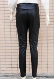 Black Leather High Waist Bodycon Trousers