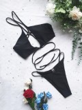 Black Cami Bikini Two Piece Set