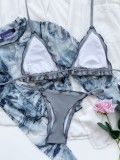 Grey Ruffles Cami Bikini 2 Piece Set