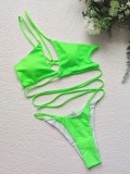 Green Cami Bikini Two Piece Set