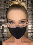 Sparkly Pink Beaded Black Trendy Face Mask