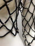 Black Fishnet Long Sleeves O-Neck Top and Pants 2PCS Cover-Ups