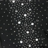 Black Sequins Deep-V See Through Cami Sleeveless Bodycon Maxi Dress