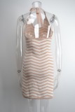 Wavy Stripes Cami Halter Mini Dress
