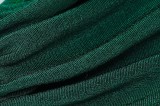 Green Metal-Ring Crop Bandeau Top and Slit Maxi Skirt 2PCS Sets