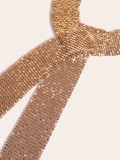 Golden Shiny Metal Wrap Long Scarf