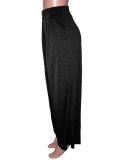 Black High Waist Wide Legges Trousers with Pocket