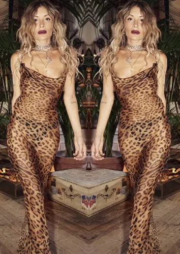 Leopard Cami Translucent Tight Maxi Dress