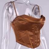 Brown Cami Underwear Bustier Top