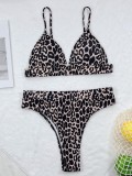 Leopard Print Cami Bikini Two Piece Set