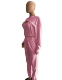 Pink Tank And Long Sleeve Cape Top And High Waist Pant 3PCS Set