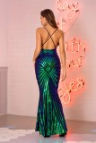 Green Sequins Cami Slim Fit Mermaid Maxi Dress