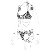 Zebra Print Chain Cami Halter Bikini Two Piece Set