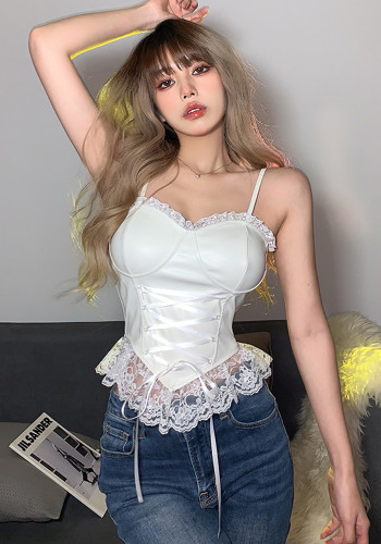 White Lace Cami Sweet Bustier Top
