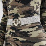 Sparkly Silver Chain Metal-Ring Waistband Belt
