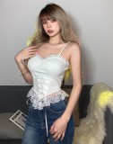 White Lace Cami Sweet Bustier Top