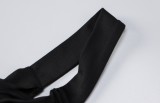 Black Dripped Collar Halter Tie Sleeveless Mini Dress