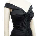Black Sweetheart Short Sleeve Ruched Slit Maxi Dress