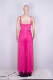 Rose Cami Sleeveless Tulle Cut Out Loose Jumpsuit