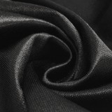 Black Silk V-Neck Sleeveless Backless Irregular Maxi Dress
