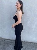 Black Cami Sleeveless Tight Maxi Dress