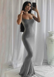Grey Cami Sleeveless Tight Maxi Dress