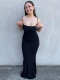 Black Cami Sleeveless Tight Maxi Dress