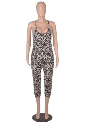 Sexy Summer Leopard Print Cami Leisure Jumpsuit