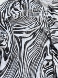 Zebra Print Long Sleeves Long Cardigan and Black Bikini 3PCS Set