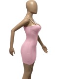 Pink Sleeveless Cami Slinky Mini Bustier Dress