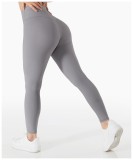 Grey High Waist Slim Fit Yoga Leggings 