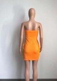 Orange and Yellow Irregular Mini Dress 