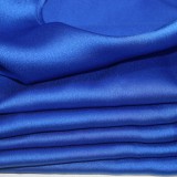 Plus Size Blue Silk V-Neck Short Sleeves Loose Long Dress