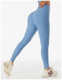 Blue High Waist Slim Fit Yoga Leggings 